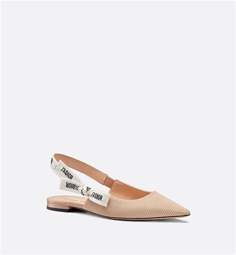 dior j'adior nude flats|J'Adior Slingback Ballerina Flat Nude Technical Fabric .